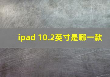 ipad 10.2英寸是哪一款